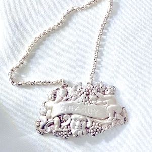 Silver Tone “Brandy" Bottle Label